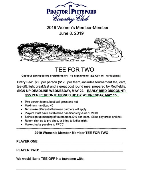 2019 Women's Member-Member - Saturday, June 8th - Applications Now Available