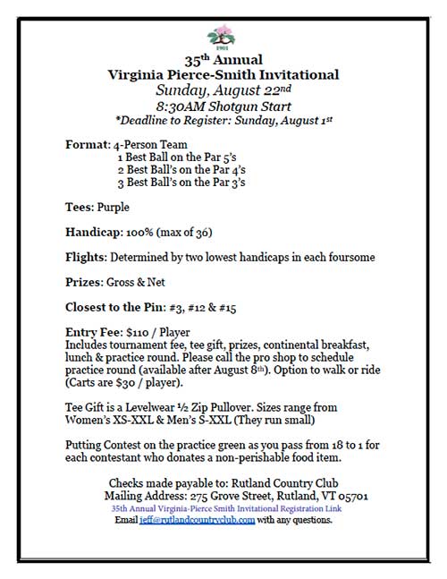 35th Annual Virginia Pierce-Smith Invitational